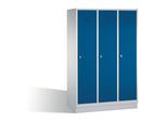 C+P Umkleidespind Classic auf Sockel, 3 Abteile, H1800xB1200xT500mm Front Enzianblau Korpus Lichtgrau ; C + P Möbelsysteme (8020-32|S10005)