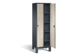 C+P Wäsche-Spind Evolo, H1850xB610xT500mm, Front Dekor Sen-Esche, Korpus Anthrazitgrau (48010-20B) ; C + P Möbelsysteme (48010-20B|S10033)