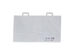 Elco Papiertasche mit Flachhenkel, weisses Kraftpapier, L 450 x B 150 x H 490 mm, 200 Stück, robust, Mehrweg-Tragetasche, weiss