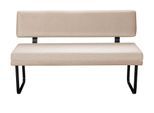 Sitzbank OTTO HOME "Gabi Esszimmerbank, Bank, Küchenbank, Polsterbank", helles beige, B:141cm H:88cm T:67cm, Holzwerkstoff, Massivholz, Metall, Polyester, Sitzbänke, Sitzbank, Gestell aus matt-schwarzem Flachmetall, stabil, 2-Stoff-Design