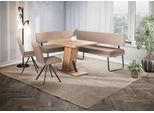 Eckbankgruppe OTTO HOME "Gabi Essecke, Sitzgruppe, Eckbankgruppe, Küchenbankgruppe", dunkelbeige, taupe, schwarz, B:214cm H:87cm T:164cm, Holzwerkstoff, MDF, Massivholz, Metall, Polyester, Sitzmöbel-Sets, Eckbankgruppe, Gestell aus matt-schwarzem Flachmetall, stabil, 2-Stoff-Design