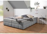 Boxbett HOME AFFAIRE "Niemes inkl. Bettkasten und Topper, auch in Überlänge erhältlich", hellgrau, B:204cm L:204cm, Komplettbetten, Boxbett ohne Kopfteil, inkl. Topper