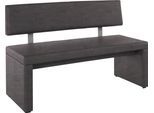 Sitzbank OTTO HOME "Charissa", schwarz (schwarz (arizona 4420), schwarz (arizona 4420)), B:160cm H:90cm T:53cm, Holzwerkstoff, Massivholz, Sitzbänke, Essbank Sitzbank Polsterbank, mit Lehne, Breite 140, 160 oder 180 cm