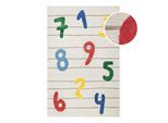 Kinderteppich SMART KIDS "Countdown", bunt (beige), B:200cm H:16mm L:290cm, Schurwolle, Teppiche, Kinderteppich, Kinderteppich mit Zahlen, Hoch-Tief-Effekt, Schurwolle, Spielzimmer