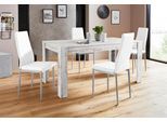 Essgruppe OTTO HOME "Lynn160/Brooke", weiß (antikweiß, weiß), B:160cm, Sitzmöbel-Sets, Essgruppe, Tisch mit 4 Stühlen