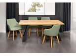 Essgruppe HOME AFFAIRE "Ena Sitzgruppe für Küche/Esszimmer, Esstisch mit 4 Polsterstühlen 5tlg", grau (, hellgrün, hellgrün, natur), B:180cm H:73cm T:90cm, FSC-zertifiziertes Massivholz, Holzwerkstoff, Metall, Polyester, Sitzmöbel-Sets, Essgruppe, Stuhlbeine in Eiche Natur oder Buche Schwarz, Tisch 180 cm, U-Gestell