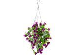 Kunstblume I.GE.A. "Petunien-Hänger mit Hängeampel Petunien Pflanze mit Blüten", lila (lavender), B:27cm H:52cm L:16cm, Polyester, Kunstpflanzen, Künstliche Blumen Seidenblumen Sommerblüher Hängeblume