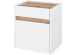 Nachtkommode HOME AFFAIRE "CiTY/GiRON, Nachttisch, Nachtschrank, Bestellschrank, Nachtkonsole", weiß (weiß, wotan eiche dekor), B:50cm H:56cm T:40cm, Sideboards, in zwei Farben erhältlich, Stauraumfach und Schublade