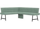 Eckbank OTTO HOME "Sava", grün (hellgrün (neve 34)), B:211cm H:84cm, 100% PES, Sitzbänke, Eckbank, mit Wellenfederung im Sitz