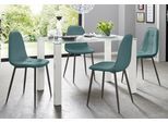 Essgruppe OTTO HOME, blau (weiß, blau), B:120cm, Sitzmöbel-Sets, Essgruppe, mit Glastisch, Breite 120 cm