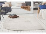 Teppich WECON HOME "Dodo", creme weiß, B:160cm H:10mm L:230cm, Schurwolle, Teppiche, Teppich, Wollteppich, asymmetrisch, hochwertig, handgetuftet, robust, modern
