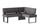 Eckbank OTTO HOME "Oliver mit Metallgestell, Küchenbank", grau (dunkelgrau (castello 8629), schwarz), B:220cm H:89cm T:160cm, Holzwerkstoff, Massivholz, Polyester, Sitzbänke, Eckbank, verschiedene Bezüge Cord Esszimmerbank OTTOs Choice