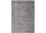 Teppich TOM TAILOR HOME "Shine uni", grau, B:65cm H:8mm L:135cm, Viskose, Teppiche, Teppich, Handweb Teppich, 100% Viskose, handgewebt, mit elegantem Schimmer