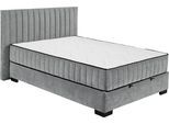 Boxbett ED EXCITING DESIGN "Nagol", grau (anthrazit), B:165cm L:214cm, 100% Polyester, Komplettbetten, mit Bettkasten, mit Wendematratze, erhältlich in verschiedenen Breiten