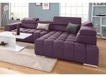 Ecksofa EXXPO - SOFA FASHION "Elias, aktuelle Kreuzsteppung im Sitz, bequem, Breite 307cm, L-Form", rot (hortensia), B:307cm H:94cm T:201cm, Struktur ( 100% Polyester), Sofas, Ecksofa, mit Kopf- bzw. Rückenverstellung, wahlweise mit Bettfunktion