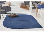 Teppich WECON HOME "Dodo", kobalt blau, B:110cm H:10mm L:170cm, Schurwolle, Teppiche, Teppich, Wollteppich, asymmetrisch, hochwertig, handgetuftet, robust, modern