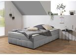 Boxbett HOME AFFAIRE "Niemes inkl. Bettkasten und Topper, auch in Überlänge erhältlich", hellgrau, B:144cm L:204cm, Komplettbetten, Boxbett ohne Kopfteil, inkl. Topper