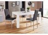 Essgruppe OTTO HOME "Lynn160/Brooke", schwarz-weiß (weiß, schwarz), B:160cm, Sitzmöbel-Sets, Essgruppe, Tisch mit 4 Stühlen