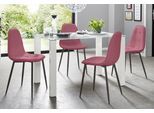Essgruppe OTTO HOME, rosa (weiß, rosa), B:120cm, Sitzmöbel-Sets, Essgruppe, mit Glastisch, Breite 120 cm