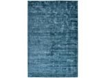 Teppich TOM TAILOR HOME "Shine uni" Gr. 31, blau (aquablau), B:65cm H:8mm L:135cm, Viskose, Teppiche, Teppich, Handweb Teppich, 100% Viskose, handgewebt, mit elegantem Schimmer
