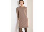 Strickkleid CECIL, Damen, Gr. XXL (46), N-Gr, braun (urban taupe melange), Strick, Obermaterial: 33% Polyester, 31% Polyacryl, 24% Baumwolle, 12% Nylon, unifarben, normal kniefrei, Rundhals, Raglanärmel Rippstrickbündchen, Kleider Strickkleid, mit Raglanärmel