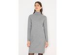 Strickkleid CECIL, Damen, Gr. M (40), US-Größen, sporty grau melange, Web, 33% Polyester, 31% Polyacryl, 24% Baumwolle, 12% Nylon, meliert, comfort fit knieumspielend, hoch geschlossener Ausschnitt, Bündchen, Kleider Strickkleid, knielang