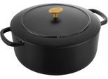Bräter BALLARINI "Bellamonte Cocotte", schwarz, H:18,7cm Ø:28cm, Töpfe, Bräter, robust, kratzfeste Emaille-Beschichtung, spülmaschinengeeignet