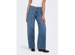 High-waist-Jeans ONLY "ONLSILKY SOFT HW WIDE DNM PIM233 NOOS", Damen, Gr. L (40), Länge 32, medium blau denim, Denim/Jeans, Obermaterial: 76% Baumwolle, 24% Lyocell, unifarben, lang, Jeans High-Waist-Jeans, mittlere Waschung, hohe Leibhöhe, weite Beinform