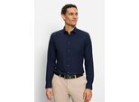 Businesshemd OLYMP "OLYMP No. Six 24/Seven, super slim, Modern Kent", Herren, Gr. 39, Normaler Arm, blau (marine), 64% Baumwolle, 27% Polyester, 9% Elasthan, Hemden