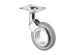 BS Rollen Design-Lenkrolle D.75mm Tragkraft 50kg mit Platte Polyurethan grau (F382.075)