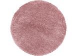 Hochflor-Teppich AYYILDIZ TEPPICHE "FLUFFY 3500", rosa (rosé), H:50mm Ø:80cm, Polypropylen (PP), Teppiche, Langflor, Shaggy, uni, robust, auch rechteckig erhältlich, Wohnzimmer