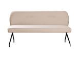 Sitzbank OTTO HOME "Bruna Esszimmerbank, Bank, Küchenbank, Polsterbank", hellbeige, B:161cm H:86cm T:65cm, Holzwerkstoff, Massivholz, Metall, Polyester, Sitzbänke, Sitzbank, Mattschwarzes Metallgestell, 2-Stoff-Design, Wellenfederung im Sitz