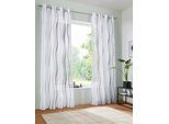 Gardine OTTO HOME "Dimona" Gr. 4, bunt (weiß, silberfarben, grau), B:140cm H:245cm, Voile, Polyester, Gardinen, Gardine, 2-er Set, transparent, Voile, Polyester, Wellen