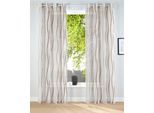 Gardine OTTO HOME "Dimona" Gr. 3, beige (creme, schoko), B:140cm H:225cm, Voile, Polyester, Gardinen, Gardine, 2-er Set, transparent, Voile, Polyester, Wellen