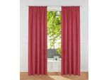 Vorhang OTTO HOME "Raja, Gardinen mit Kräuselband, Vorhänge Wohnzimmer" Gr. 2, rot, B:140cm H:175cm, Polyester, Recyceltes Material, Gardinen, 2er-Set, Bestseller, einfarbig, modern, pflegeleicht, Mikrofaser