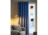 Vorhang WIRTH "Trondheim B" Gr. 9, blau (royalblau), B:172cm H:200cm, Chenille, Polyacryl, Gardinen