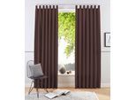 Vorhang OTTO HOME "Raja" Gr. 1, braun, B:140cm H:145cm, Polyester, Recyceltes Material, Gardinen, 2er-Set, Bestseller, einfarbig, modern, pflegeleichte Mikrofaser