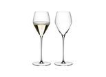 Champagnerglas "Champagner Glas Veloce 327 ml 2er Set transparent", bunt (transparent), B:8,6cm H:24,7cm Ø:8,6cm, Glas, RIEDEL THE WINE GLASS COMPANY, Trinkgefäße, Champagnerglas, Spülmaschinengeeignet