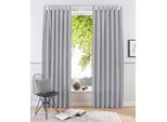 Vorhang OTTO HOME "Raja" Gr. 2, grau (silbergrau), B:140cm H:175cm, Polyester, Recyceltes Material, Gardinen, Vorhang, 2er-Set, Bestseller, einfarbig, modern, pflegeleichte Mikrofaser, Topseller