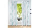 Gardine OTTO HOME "Dimona" Gr. 2, weiß (weiß, petrol), B:140cm H:175cm, Voile, Polyester, Gardinen, Gardine, 2-er Set, transparent, Voile, Polyester, Wellen