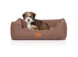 Knuffelwuff Hundebett Lotte aus Velours mit feinem Handwebcharakter