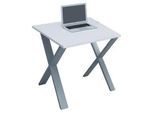 Schreibtisch Lona Silberfarben/Weiß
