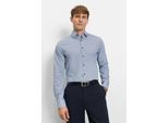 Businesshemd OLYMP "OLYMP Level Five 24/Seven, body fit, Modern Kent", Herren, Gr. 42, Normaler Arm, bleu, 64% Baumwolle, 27% Polyester, 9% Elasthan, Hemden