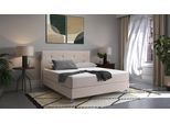 BRUNO Boxspringbett Premium 140x200cm in Beige | Matratzen-Härtegrad: Links H3 / Rechts H3 | mehrfach ausgezeichnet in Design & Qualität
