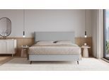 BRUNO Boxspringbett Prestige 180x200cm in Hellgrau | 6 Farben & 4 Kopfteile wählbar | Luxus 27 cm Pulse-Latex-Matratze | Made in Germany
