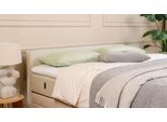 BRUNO Boxspringbett Premium mit Bettkasten 180x200cm in Beige | Matratzen-Härtegrad: Links H2 / Rechts H3 | extra viel Stauraum & individuell konfigur