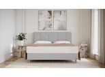 BRUNO Boxspringbett Prestige 140x200cm in Hellgrau | 6 Farben & 4 Kopfteile wählbar | Luxus 27 cm Pulse-Latex-Matratze | Made in Germany