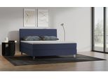 BRUNO Boxspringbett Premium 140x200cm in Blau | Matratzen-Härtegrad: Links H2 / Rechts H3 | mehrfach ausgezeichnet in Design & Qualität