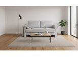 BRUNO Schlafsofa 140cm in Hellgrau | Kubus | stabiles Massivholz & Boxspringkomfort