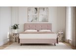 BRUNO Boxspringbett Prestige 140x200cm in Blush Rosa | 6 Farben & 4 Kopfteile wählbar | Luxus 27 cm Pulse-Latex-Matratze | Made in Germany